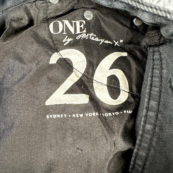 One Teaspoon Jeans Woman's 26 Black Low‎ Waist Skinny Leg Distressing - Picture 9 of 13